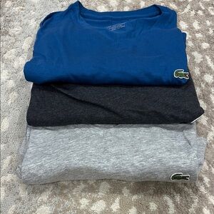 Lacoste Trio T-Shirt Set - Navy, Charcoal, Light Gray